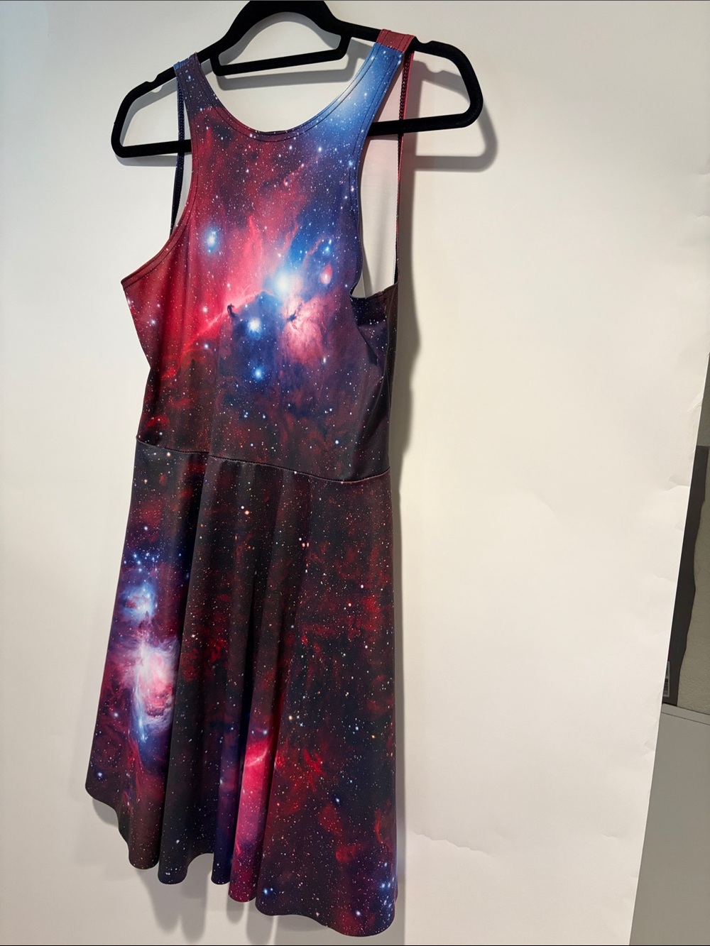 NWT Blackmilk Galaxy Print Midi Dress in Red, Blue, Purple